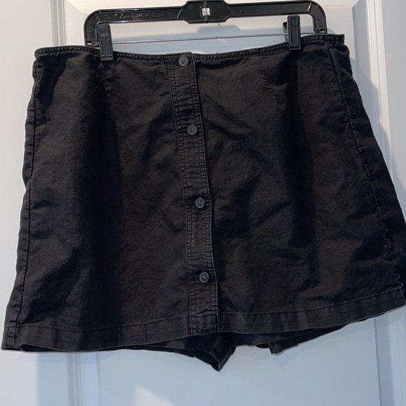 Black Linen-Cotton Mini Skort Gap - 16 - Picture 6 of 12